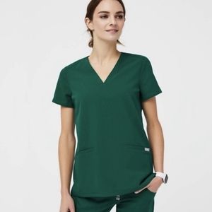 Figs S Casma Scrub Top Hunter Green